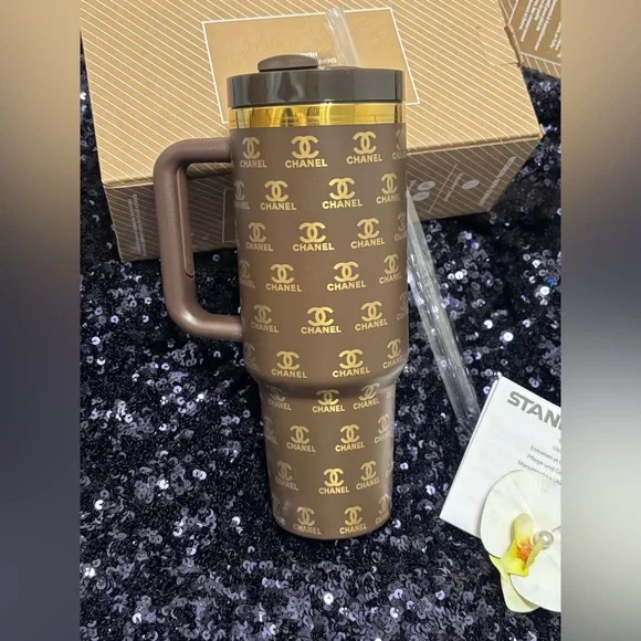 Bundle CCGold Logo Stainless Steel Tumbler Set in Black and Brown - Picture 3 of 8